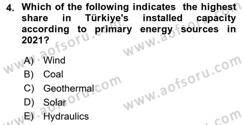 Energy Economics Dersi 2024 - 2025 Yılı (Final) Dönem Sonu Sınav Soruları 4. Soru