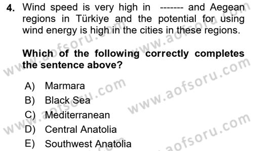 Energy Economics Dersi 2024 - 2025 Yılı Yaz Okulu Sınav Soruları 4. Soru