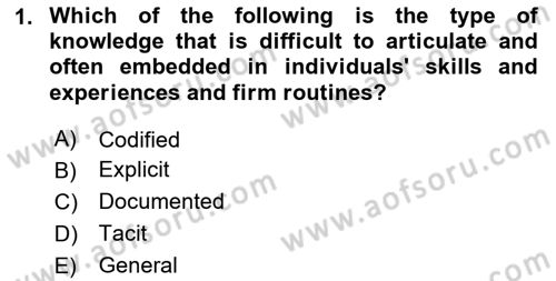 Economics Of Science Technology And İnnovation Dersi 2024 - 2025 Yılı (Vize) Ara Sınav Soruları 1. Soru