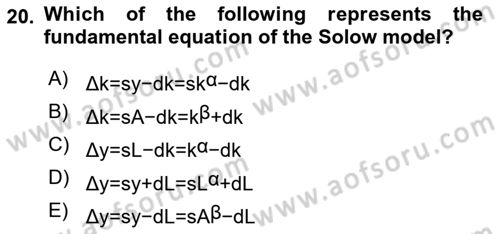 Economics Of Science Technology And İnnovation Dersi 2024 - 2025 Yılı (Vize) Ara Sınav Soruları 20. Soru