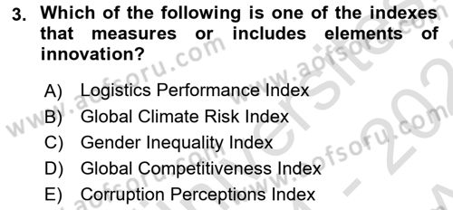 Economics Of Science Technology And İnnovation Dersi 2024 - 2025 Yılı (Vize) Ara Sınav Soruları 3. Soru