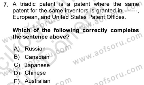 Economics Of Science Technology And İnnovation Dersi 2024 - 2025 Yılı (Vize) Ara Sınav Soruları 7. Soru