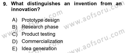 Economics Of Science Technology And İnnovation Dersi 2024 - 2025 Yılı (Vize) Ara Sınav Soruları 9. Soru
