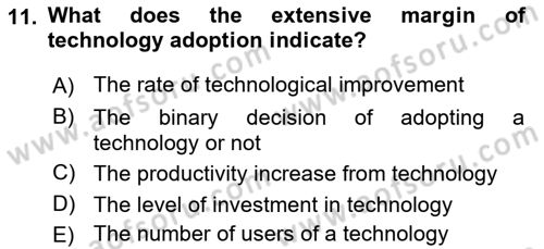 Economics Of Science Technology And İnnovation Dersi 2024 - 2025 Yılı (Final) Dönem Sonu Sınav Soruları 11. Soru