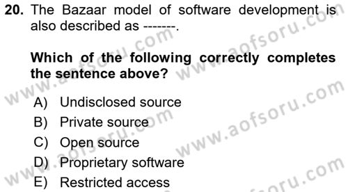 Economics Of Science Technology And İnnovation Dersi 2024 - 2025 Yılı (Final) Dönem Sonu Sınav Soruları 20. Soru