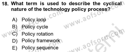 Economics Of Science Technology And İnnovation Dersi 2024 - 2025 Yılı Yaz Okulu Sınav Soruları 18. Soru