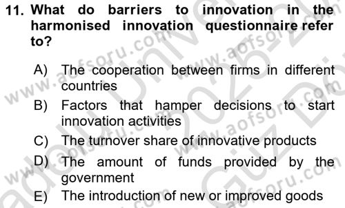 Economics Of Science Technology And İnnovation Dersi 2025 - 2026 Yılı (Vize) Ara Sınav Soruları 11. Soru