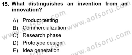 Economics Of Science Technology And İnnovation Dersi 2025 - 2026 Yılı (Vize) Ara Sınav Soruları 15. Soru