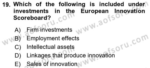 Economics Of Science Technology And İnnovation Dersi 2025 - 2026 Yılı (Vize) Ara Sınav Soruları 19. Soru
