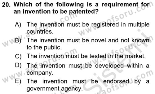 Economics Of Science Technology And İnnovation Dersi 2025 - 2026 Yılı (Vize) Ara Sınav Soruları 20. Soru