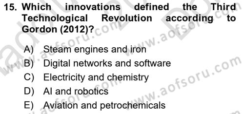Economics Of Science Technology And İnnovation Dersi 2025 - 2026 Yılı (Final) Dönem Sonu Sınav Soruları 15. Soru