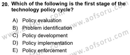 Economics Of Science Technology And İnnovation Dersi 2025 - 2026 Yılı (Final) Dönem Sonu Sınav Soruları 20. Soru