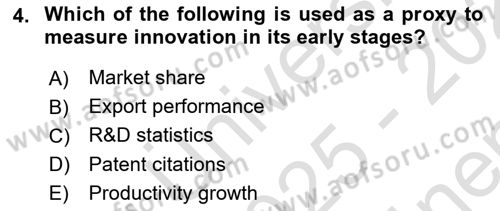Economics Of Science Technology And İnnovation Dersi 2025 - 2026 Yılı (Final) Dönem Sonu Sınav Soruları 4. Soru