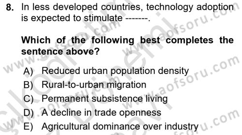 Economics Of Science Technology And İnnovation Dersi 2025 - 2026 Yılı (Final) Dönem Sonu Sınav Soruları 8. Soru