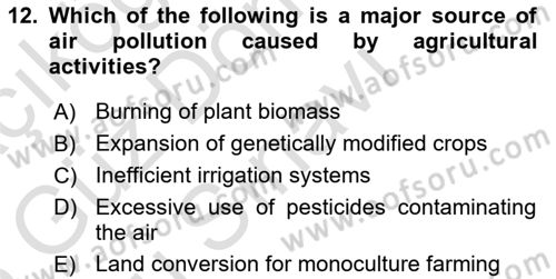 Agricultural Economics Dersi 2024 - 2025 Yılı (Final) Dönem Sonu Sınav Soruları 12. Soru