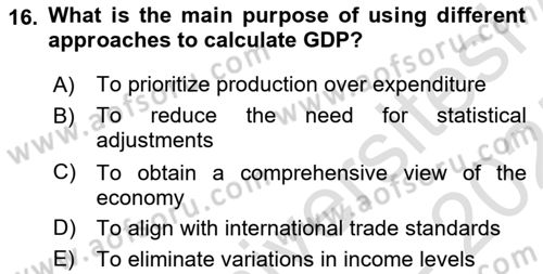 Agricultural Economics Dersi 2024 - 2025 Yılı (Final) Dönem Sonu Sınav Soruları 16. Soru