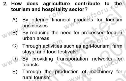 Agricultural Economics Dersi 2024 - 2025 Yılı (Final) Dönem Sonu Sınav Soruları 2. Soru