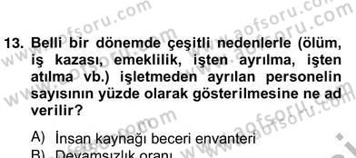 Örgütlerde İnsan Kaynakları Yönetimi Dersi 2012 - 2013 Yılı (Vize) Ara Sınav Soruları 15. Soru
