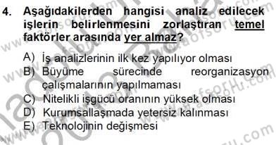 Örgütlerde İnsan Kaynakları Yönetimi Dersi 2012 - 2013 Yılı (Final) Dönem Sonu Sınav Soruları 4. Soru