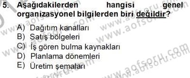 Örgütlerde İnsan Kaynakları Yönetimi Dersi 2012 - 2013 Yılı (Final) Dönem Sonu Sınav Soruları 5. Soru