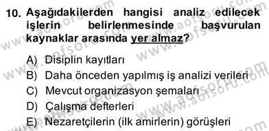 Örgütlerde İnsan Kaynakları Yönetimi Dersi 2013 - 2014 Yılı (Vize) Ara Sınav Soruları 10. Soru