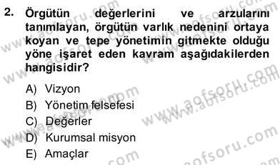 Örgütlerde İnsan Kaynakları Yönetimi Dersi 2013 - 2014 Yılı (Vize) Ara Sınav Soruları 2. Soru