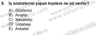 Örgütlerde İnsan Kaynakları Yönetimi Dersi 2014 - 2015 Yılı (Vize) Ara Sınav Soruları 9. Soru