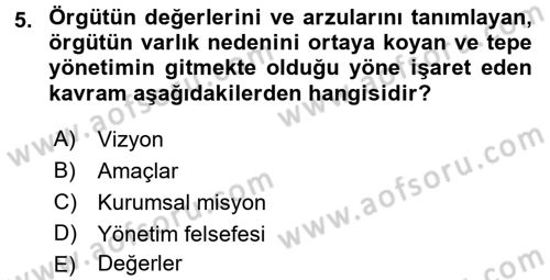 Örgütlerde İnsan Kaynakları Yönetimi Dersi 2015 - 2016 Yılı (Vize) Ara Sınav Soruları 5. Soru