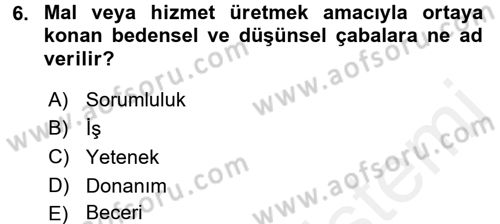 Örgütlerde İnsan Kaynakları Yönetimi Dersi 2015 - 2016 Yılı (Vize) Ara Sınav Soruları 6. Soru