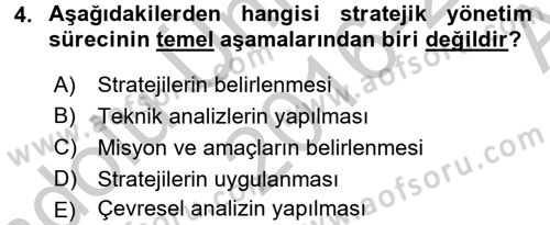 Örgütlerde İnsan Kaynakları Yönetimi Dersi 2016 - 2017 Yılı (Vize) Ara Sınav Soruları 4. Soru