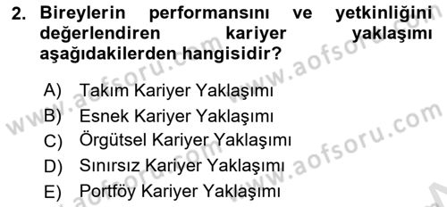 İnsan Kaynaklarında Güncel Yaklaşımlar Dersi 2021 - 2022 Yılı (Final) Dönem Sonu Sınav Soruları 2. Soru