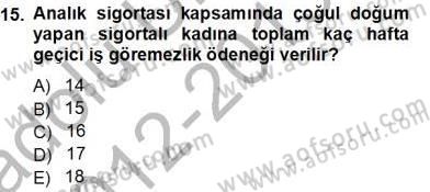 Belge Yönetimi ve Ofis Uygulamaları Dersi 2012 - 2013 Yılı (Vize) Ara Sınav Soruları 15. Soru