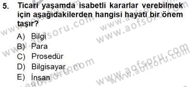 Belge Yönetimi ve Ofis Uygulamaları Dersi 2012 - 2013 Yılı (Vize) Ara Sınav Soruları 5. Soru