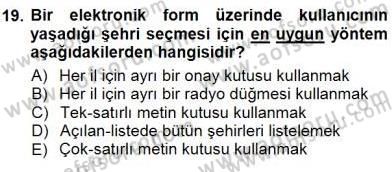 Belge Yönetimi ve Ofis Uygulamaları Dersi 2012 - 2013 Yılı (Final) Dönem Sonu Sınav Soruları 19. Soru
