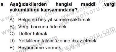Belge Yönetimi ve Ofis Uygulamaları Dersi 2013 - 2014 Yılı (Vize) Ara Sınav Soruları 8. Soru