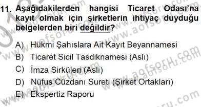 Belge Yönetimi ve Ofis Uygulamaları Dersi 2013 - 2014 Yılı (Final) Dönem Sonu Sınav Soruları 11. Soru