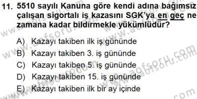 Belge Yönetimi ve Ofis Uygulamaları Dersi 2014 - 2015 Yılı (Vize) Ara Sınav Soruları 11. Soru