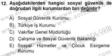 Belge Yönetimi ve Ofis Uygulamaları Dersi 2014 - 2015 Yılı (Vize) Ara Sınav Soruları 12. Soru