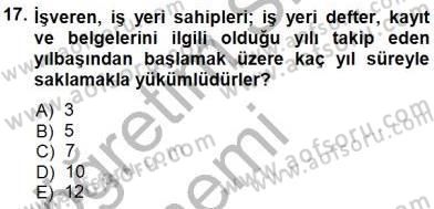 Belge Yönetimi ve Ofis Uygulamaları Dersi 2014 - 2015 Yılı (Vize) Ara Sınav Soruları 17. Soru