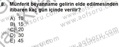 Belge Yönetimi ve Ofis Uygulamaları Dersi 2014 - 2015 Yılı (Vize) Ara Sınav Soruları 8. Soru