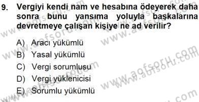Belge Yönetimi ve Ofis Uygulamaları Dersi 2014 - 2015 Yılı (Vize) Ara Sınav Soruları 9. Soru