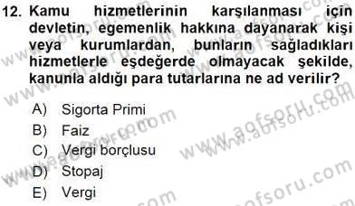 Belge Yönetimi ve Ofis Uygulamaları Dersi 2016 - 2017 Yılı (Vize) Ara Sınav Soruları 12. Soru