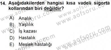 Belge Yönetimi ve Ofis Uygulamaları Dersi 2016 - 2017 Yılı (Vize) Ara Sınav Soruları 14. Soru
