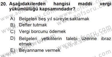Belge Yönetimi ve Ofis Uygulamaları Dersi 2016 - 2017 Yılı (Vize) Ara Sınav Soruları 20. Soru