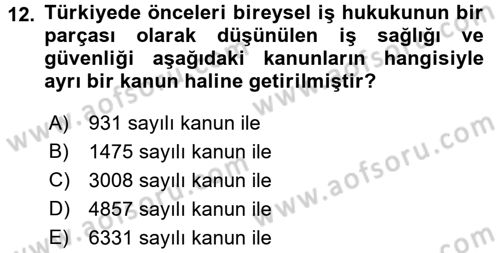 Belge Yönetimi ve Ofis Uygulamaları Dersi 2017 - 2018 Yılı (Vize) Ara Sınav Soruları 12. Soru