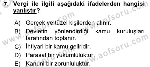 Belge Yönetimi ve Ofis Uygulamaları Dersi 2017 - 2018 Yılı (Vize) Ara Sınav Soruları 7. Soru
