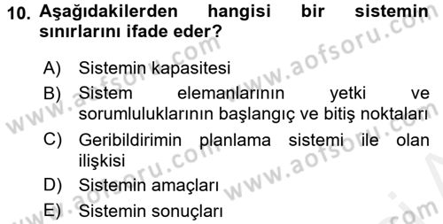 Belge Yönetimi ve Ofis Uygulamaları Dersi 2017 - 2018 Yılı (Final) Dönem Sonu Sınavı 10. Soru