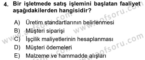 Belge Yönetimi ve Ofis Uygulamaları Dersi 2017 - 2018 Yılı (Final) Dönem Sonu Sınavı 4. Soru