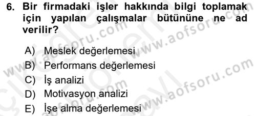 Belge Yönetimi ve Ofis Uygulamaları Dersi 2017 - 2018 Yılı (Final) Dönem Sonu Sınavı 6. Soru