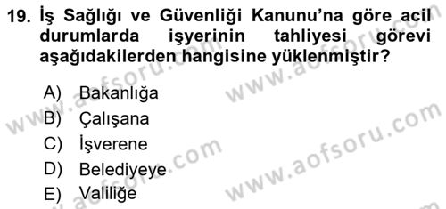 Belge Yönetimi ve Ofis Uygulamaları Dersi 2018 - 2019 Yılı (Vize) Ara Sınav Soruları 19. Soru